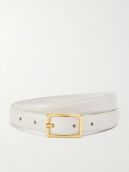  Anderson's Anderson's - Croc-effect Leather Belt - Off-white 
