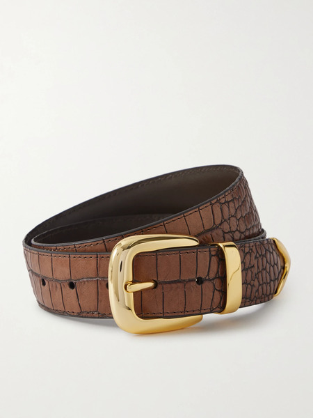  Anderson's Anderson's - Croc-effect Leather Belt - Tan 