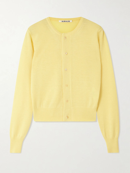  Auralee Auralee - Cashmere Cardigan - Pastel Yellow 