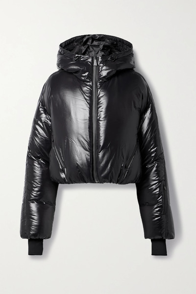  Aztech Mountain Aztech Mountain - Daisy Nuke Cropped Quilted Glossed-shell Down Jacket - Black 