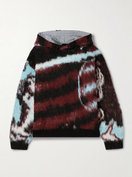  Aztech Mountain Aztech Mountain - Off Piste Shell-trimmed Printed Fleece Hoodie - Black 
