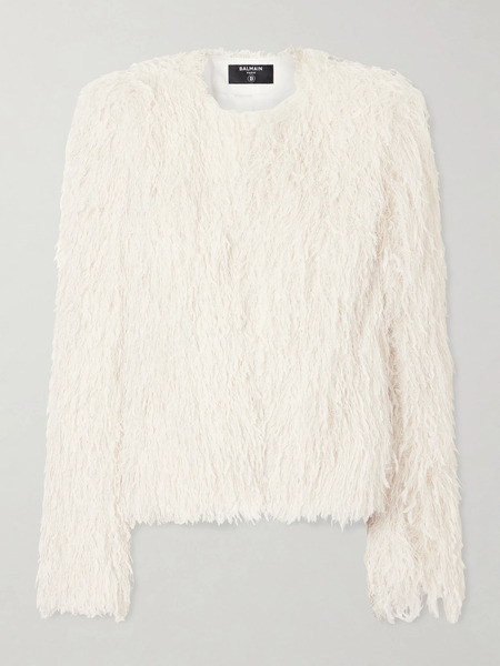  Balmain Balmain - Fringed Tweed Jacket - White 