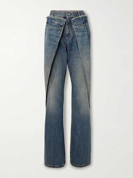  Bettter Bettter - Wrap-effect Frayed Mid-rise Straight-leg Jeans - Dark Denim 