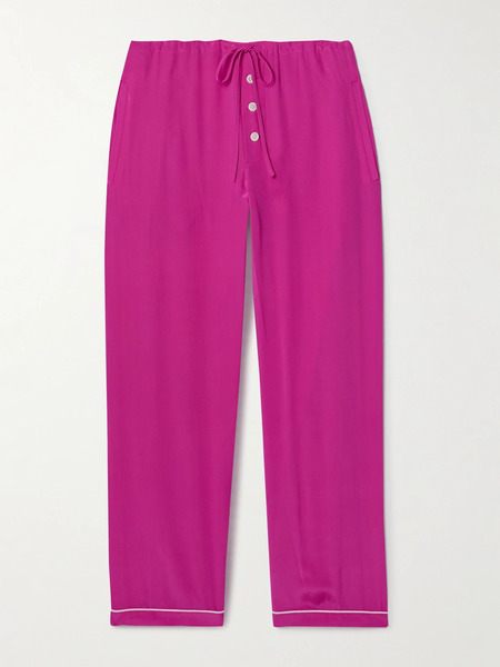  Bode Bode - Jasmine Silk-charmeuse Pants - Pastel Pink 