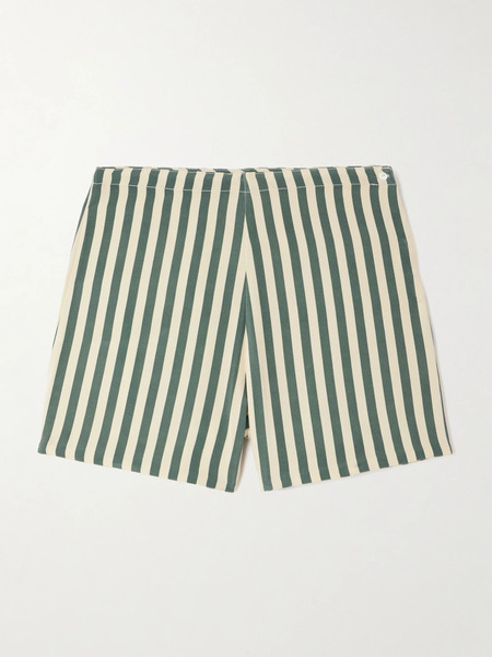  Bode Bode - Soda Striped Silk Shorts - Green 