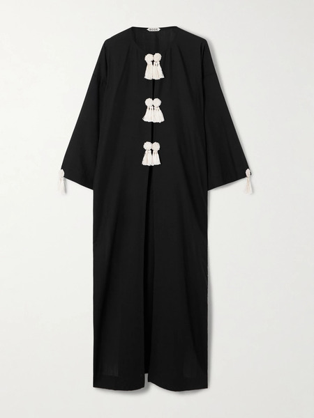  Bode Bode - Tasseled Wool Maxi Dress - Black 