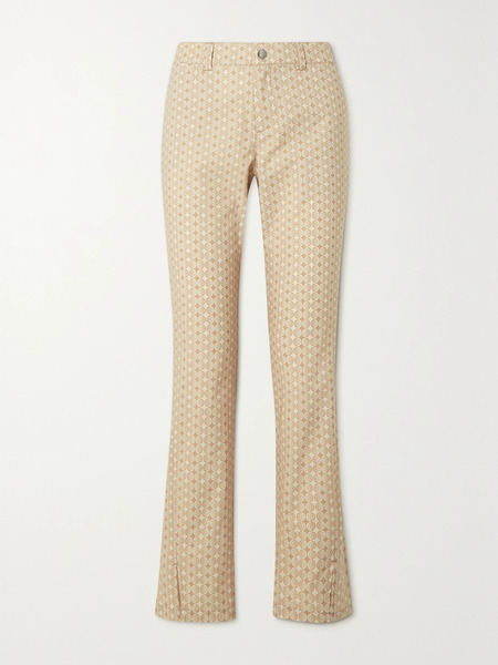  Bogner Bogner - Tesja Cropped Printed Shell Straight-leg Golf Pants - Sand 