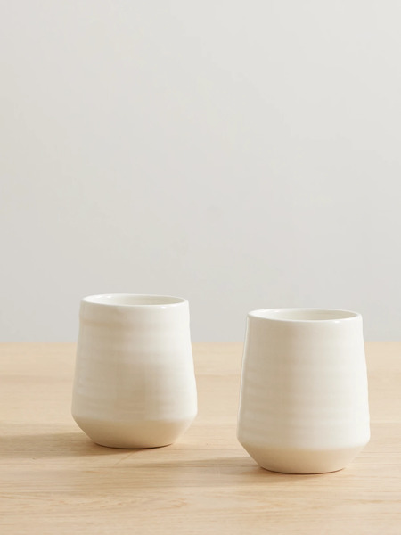  Brunello Cucinelli Brunello Cucinelli - Tradition Set Of Two Ceramic Cups - White 