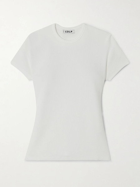  Cdlp Cdlp - Ribbed Stretch Lyocell And Cotton-blend T-shirt - White 