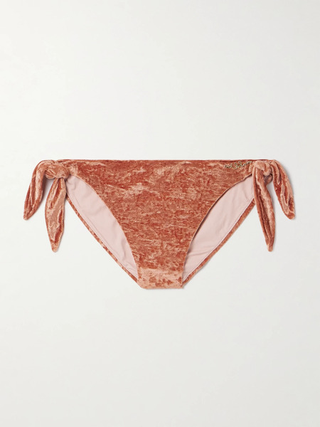  Chloé Chloé - Embellished Velvet Bikini Briefs - Orange 