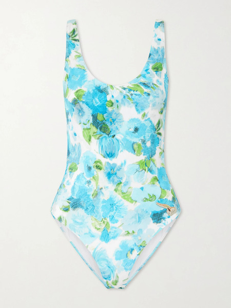  Chloé Chloé - Floral-print Swimsuit - Blue 