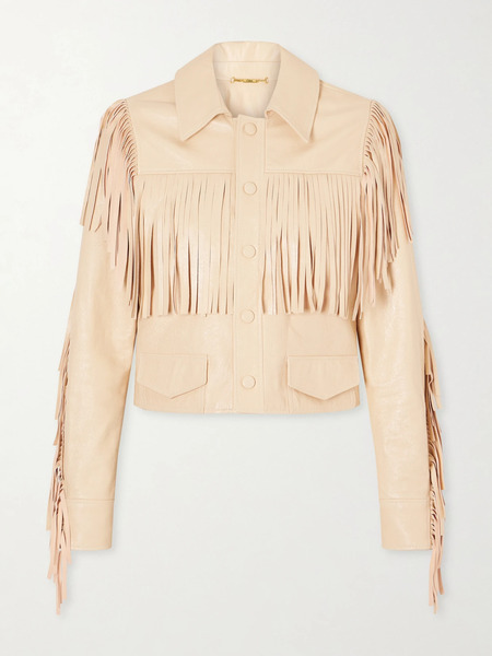  Chloé Chloé - Fringed Leather Jacket - Blush 
