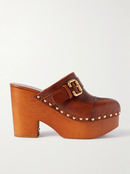  Chloé Chloé - Jeanette Studded Platform Clogs - Tan 