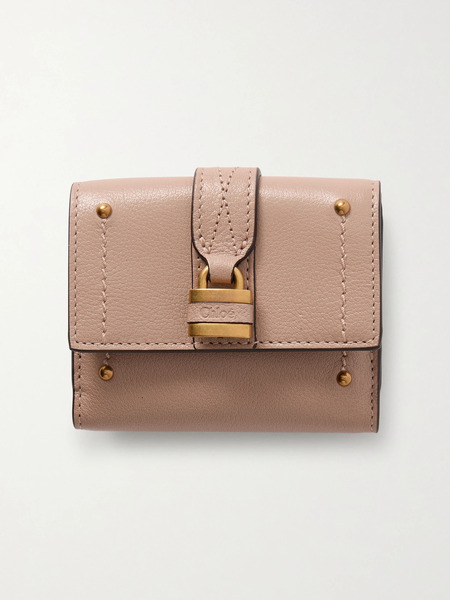  Chloé Chloé - Paddington Embellished Textured-leather Cardholder - Beige 