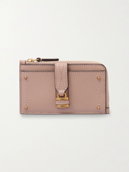 Chloé Chloé - Paddington Embellished Textured-leather Cardholder - Beige 
