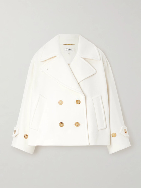  Chloé Chloé - Wool-blend Double-breasted Coat - White 