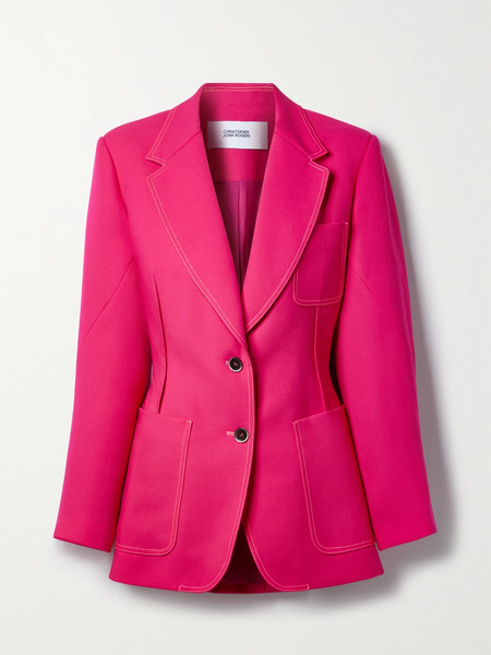  Christopher John Rogers Christopher John Rogers - Crepe Blazer - Burgundy 