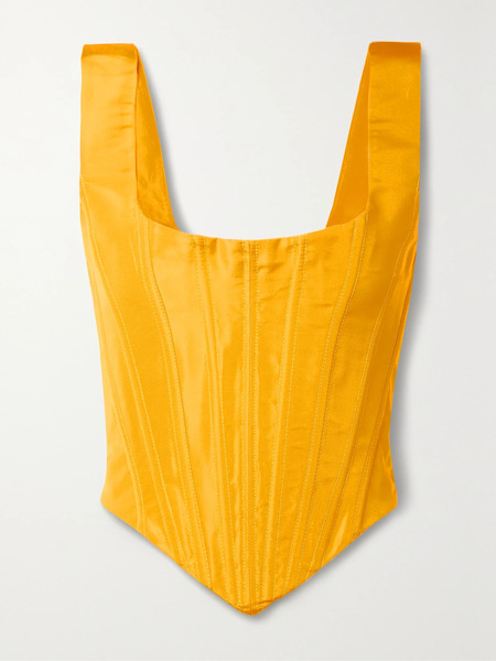  Christopher John Rogers Christopher John Rogers - Silk-faille Bustier Top - Saffron 