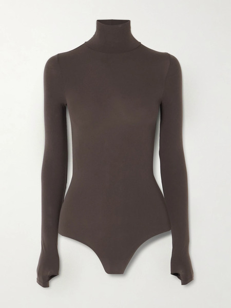  Commando Commando - Stretch-jersey Turtleneck Thong Bodysuit - Dark Brown 