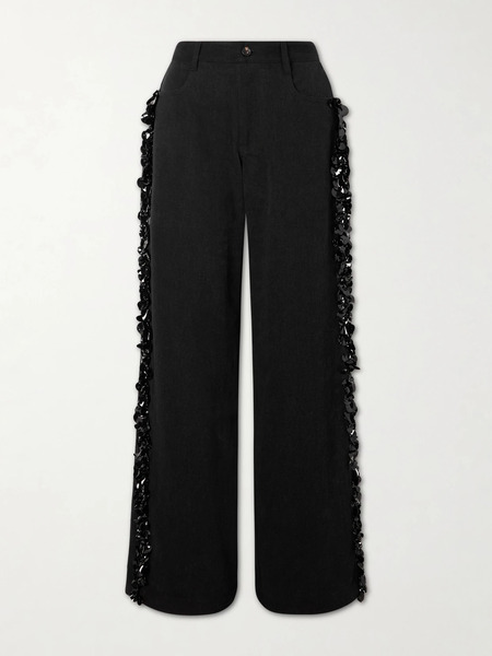  Diotima Diotima - Burro Embellished Wide-leg Jeans - Black 