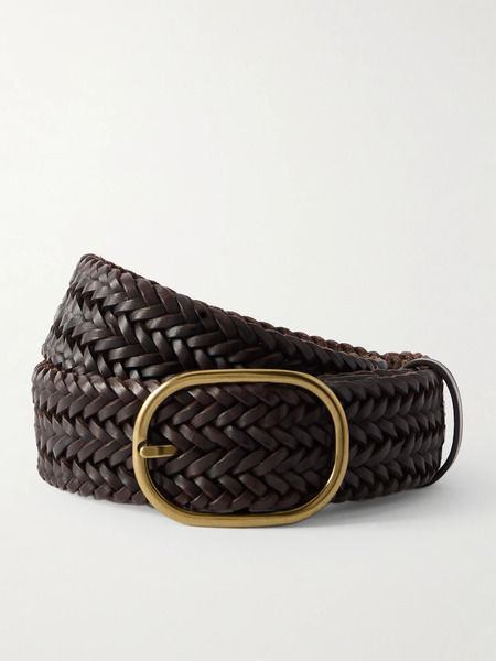  Dragon Diffusion Dragon Diffusion - Woven Leather Belt - Dark Brown 