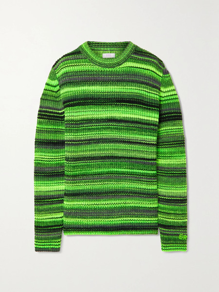  Erl Erl - Striped Wool-blend Sweater - Green 