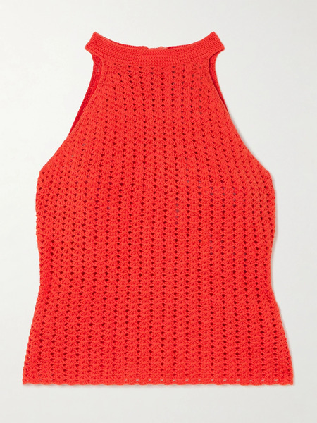  Escvdo Escvdo - Reflejo Crocheted Cotton Tank - Orange 