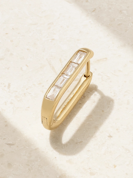  Foundrae Foundrae - Fob 18-karat Gold Diamond Single Hoop Earring - One Size 