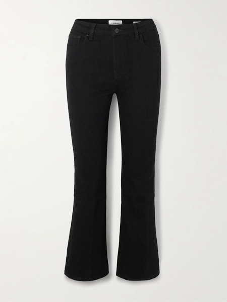  Frame Frame - Reboot Crop Stretch High-rise Bootcut Jeans - Black 