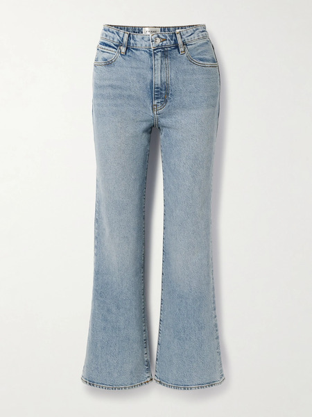  Frame Frame - The Pixie Arrow Cropped High-rise Bootcut Jeans - Light Denim 