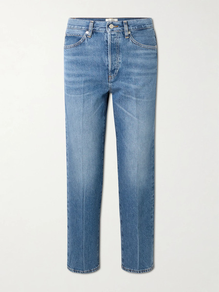  Frame Frame - The Vertical Crop High-rise Straight-leg Jeans - Light Denim 