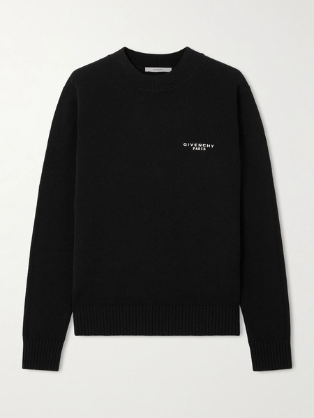  Givenchy Givenchy - Embroidered Wool And Cashmere-blend Sweater - Black 