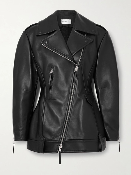  Givenchy Givenchy - Leather Mini Dress - Black 