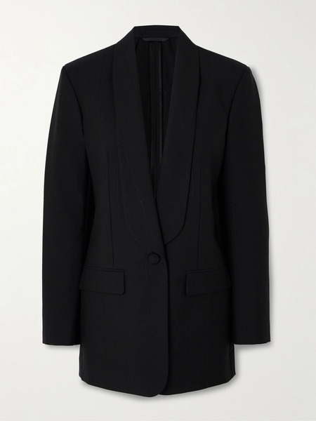  Givenchy Givenchy - Pinstriped Metallic Wool-blend Twill Blazer - Black 