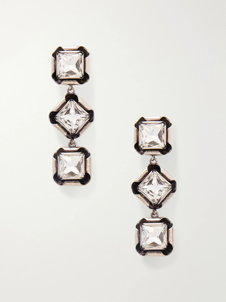  Givenchy Givenchy - Silver-tone Crystal Earrings - One Size 