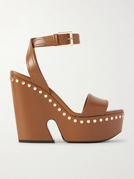  Givenchy Givenchy - Studded Leather Platform Sandals - Tan 