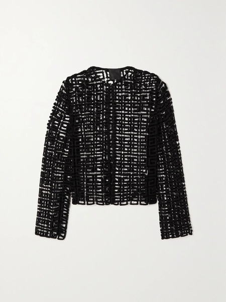  Givenchy Givenchy - Wool-blend Guipure Lace Jacket - Black 