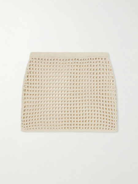  Haight Haight - Sheila Open-knit Cotton-blend Mini Skirt - Ivory 