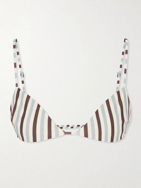  Haight Haight - Vitoria Striped Triangle Bikini Top - Brown 