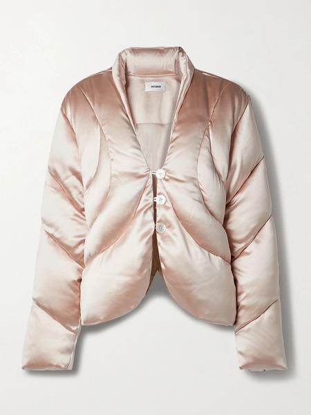  Interior Interior - The Mira Quilted Silk-satin Down Jacket - Blush 
