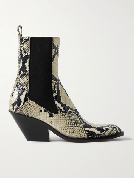  Khaite Khaite - Austin Snake-effect Leather Ankle Boots - Snake Print 