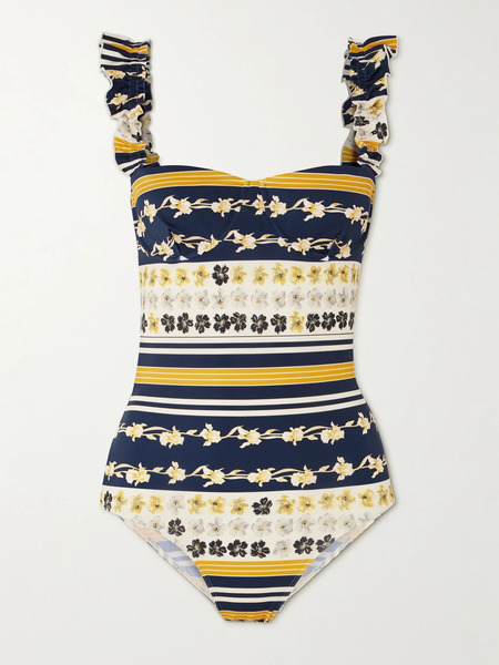  La Doublej La Doublej - Boop Open-back Printed Underwired Swimsuit - Multi 