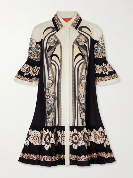  La Doublej La Doublej - Choux Patterned Cotton-poplin Mini Dress - Multi 