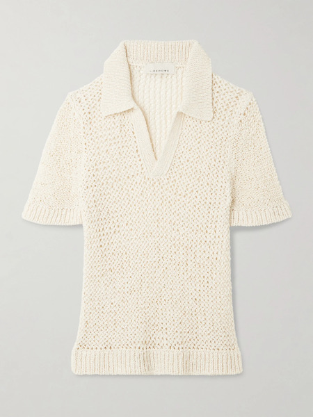  Liberowe Liberowe - Open-knit Polo Sweater - Cream 