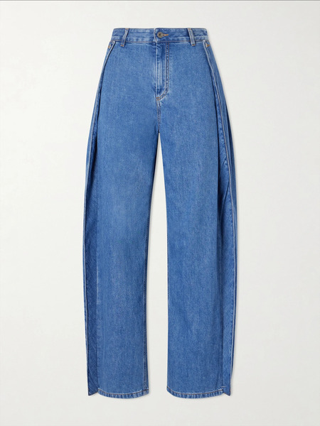  Loewe Loewe - Draped Mid-rise Wide-leg Jeans - Mid Denim 