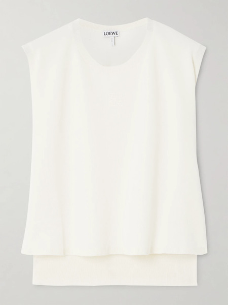  Loewe Loewe - Layered Wool-jersey Top - White 