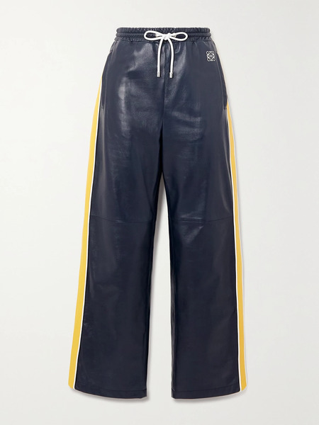 Loewe Loewe - Printed Leather Track Pants - Navy 