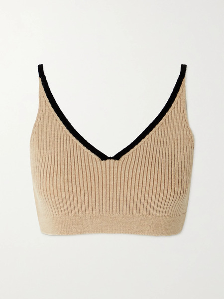  Loewe Loewe - Ribbed Wool Bralette - Beige 