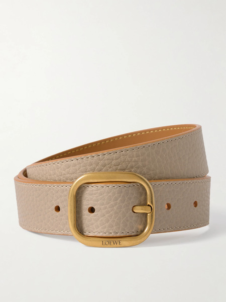  Loewe Loewe - Textured-leather Belt - Beige 