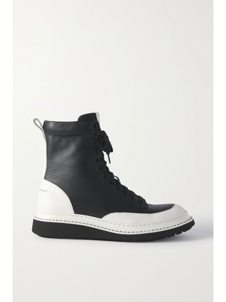  Loewe Loewe - Two-tone Leather Combat Boots - Black 
